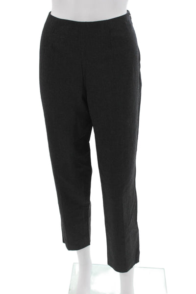 Piazza Sempione Women Dark Gray Ankle Cropped Dress Pants 95% Wool Size 44