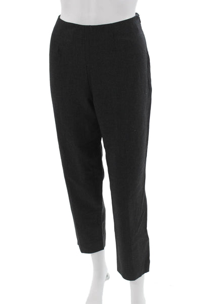 Piazza Sempione Women Dark Gray Ankle Cropped Dress Pants 95% Wool Size 44