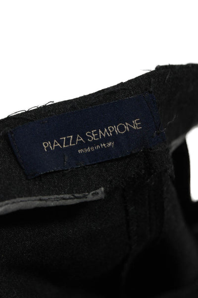 Piazza Sempione Women Dark Gray Ankle Cropped Dress Pants 95% Wool Size 44