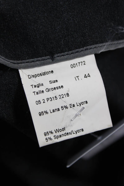 Piazza Sempione Women Dark Gray Ankle Cropped Dress Pants 95% Wool Size 44