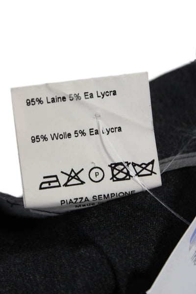 Piazza Sempione Women Dark Gray Ankle Cropped Dress Pants 95% Wool Size 44