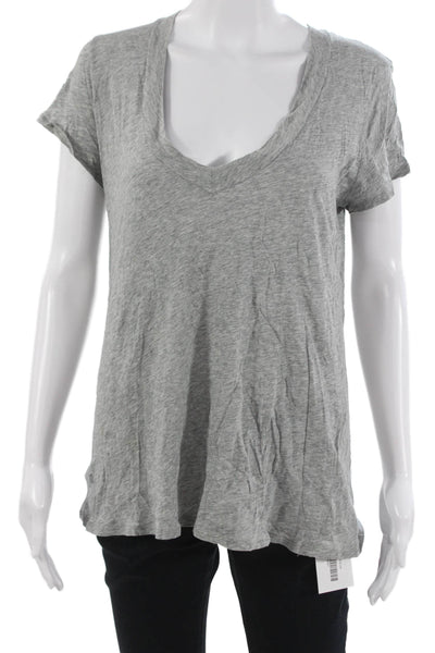 Standard James Perse Womens Basic V-Neck Gray Short Sleeve T-Shirt Size 4
