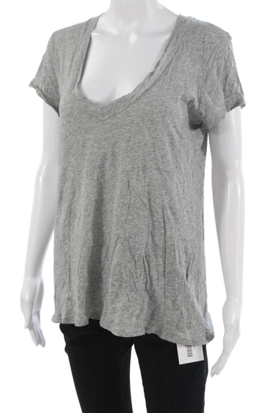 Standard James Perse Womens Basic V-Neck Gray Short Sleeve T-Shirt Size 4