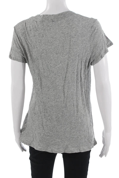 Standard James Perse Womens Basic V-Neck Gray Short Sleeve T-Shirt Size 4