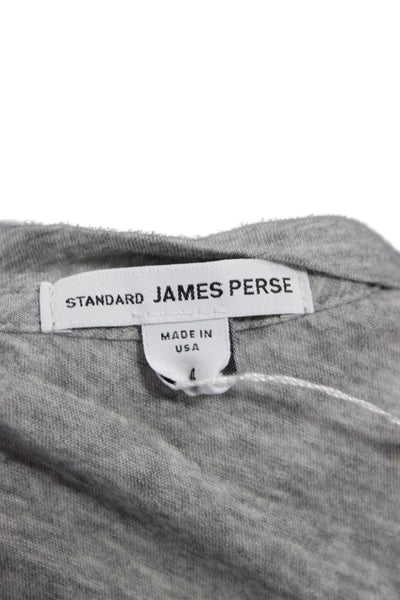 Standard James Perse Womens Basic V-Neck Gray Short Sleeve T-Shirt Size 4