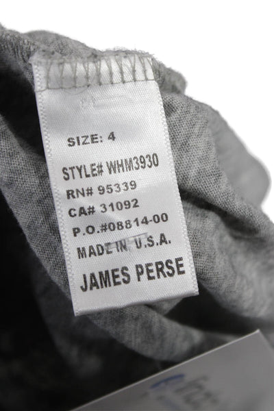 Standard James Perse Womens Basic V-Neck Gray Short Sleeve T-Shirt Size 4
