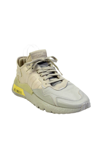 Adidas Men's Round Toe Lace Up Rubber Sole Trainer Sneakers Gray Size 9.5