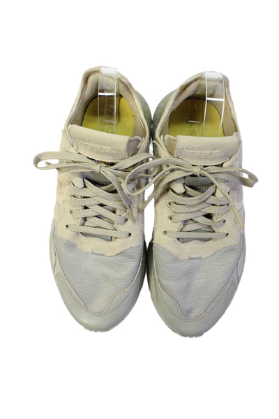 Adidas Men's Round Toe Lace Up Rubber Sole Trainer Sneakers Gray Size 9.5