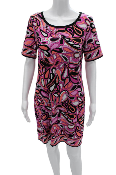 Michael Michael Kors Womens Black Paisley Shift Tee Dress Short Sleeve Size S
