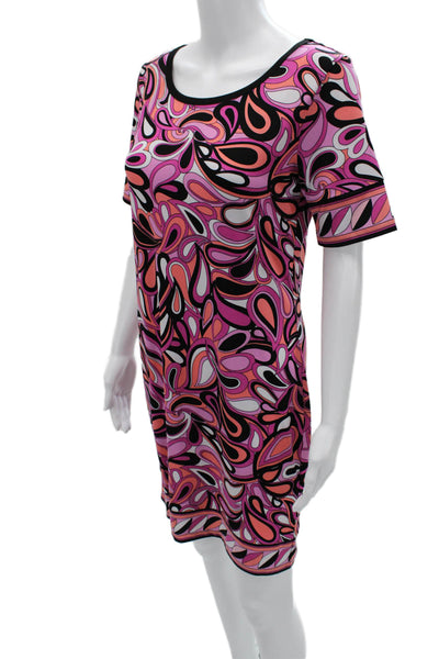 Michael Michael Kors Womens Black Paisley Shift Tee Dress Short Sleeve Size S