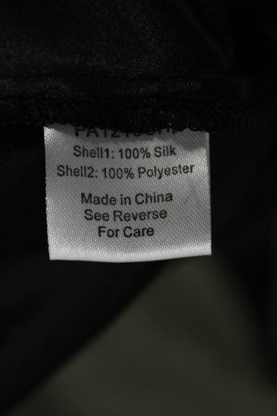 Parker Women Fit & Flare Mini Dress Black Striped Silk Blend Sleeveless Size M