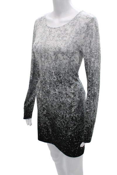 Michael Michael Kors Women Black Bodycon Jersey Dress Long Sleeve Size M