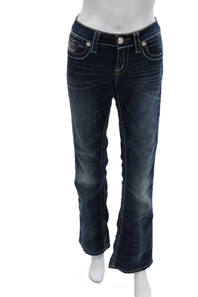Seven 7 Women Bootcut Dark Blue Jeans Size 28