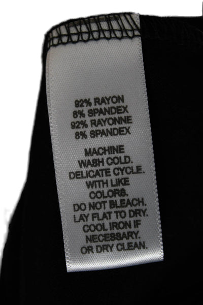 Saks Fifth Avenue Women Basic Black Short Sleeve Round Neck T-Shirt Size M