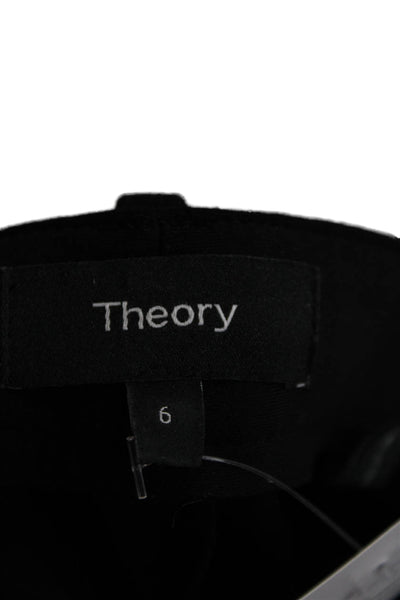 Theory Womens Black Ankle Dress Pants Hook & Eye 87% Polyamide Size 6