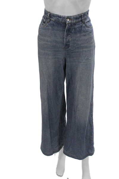 Ecru Womens Wide-Leg Blue Jeans Cotton Blend 90s Size 2