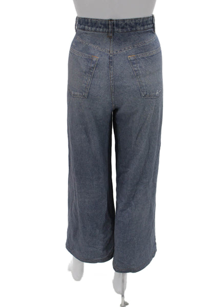 Ecru Womens Wide-Leg Blue Jeans Cotton Blend 90s Size 2