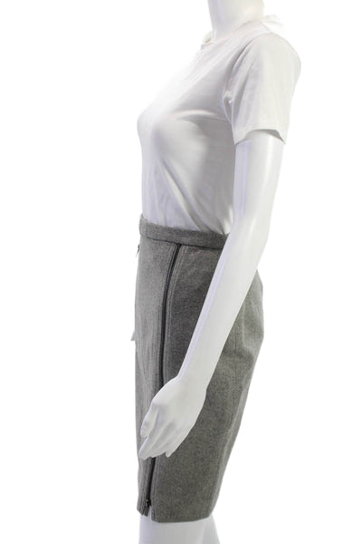 J Crew Women Gray Straight Pencil Skirt Wool Viscose Blend Size 00