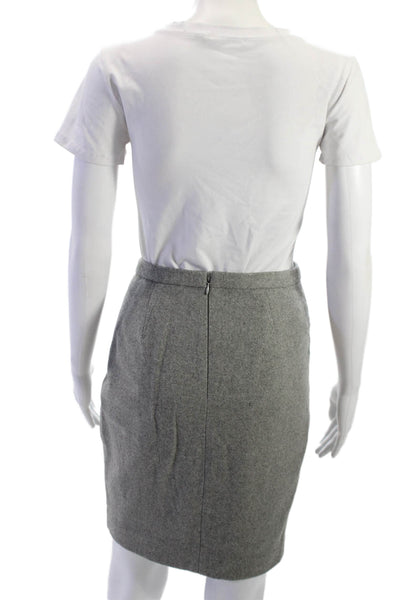 J Crew Women Gray Straight Pencil Skirt Wool Viscose Blend Size 00