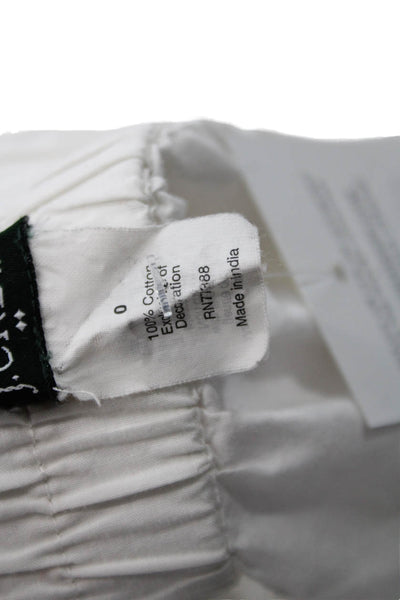 J Crew Women Peasant Mini Skirt White 100% Cotton Size 0