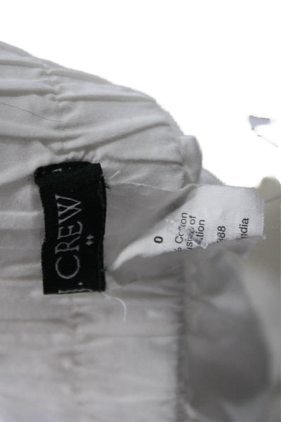 J Crew Women Peasant Mini Skirt White 100% Cotton Size 0