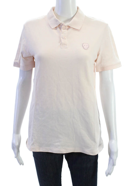 The Kooples Womens Basic Pink Cotton Elastane Collared Polo Short Sleeve Size S