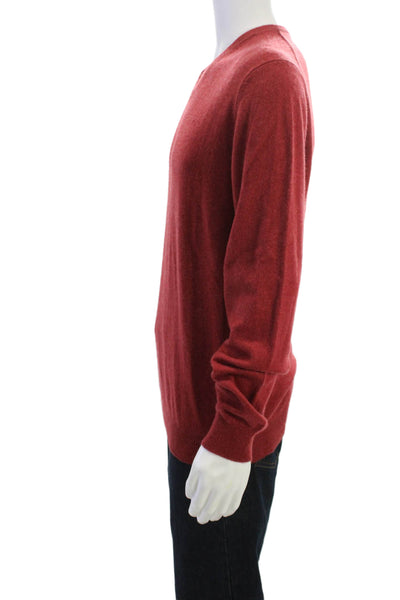 Joseph & Lyman Men Pullover Cashmere V-Neck Sweater Red Long Sleeve Size M