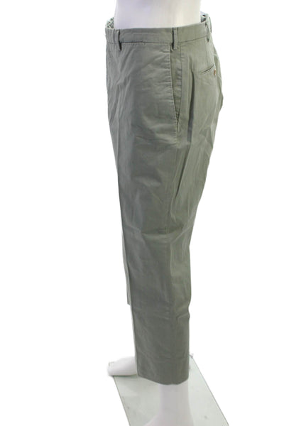 Incotex Men Gray Chinos Button Closure Cotton Blend Size 40