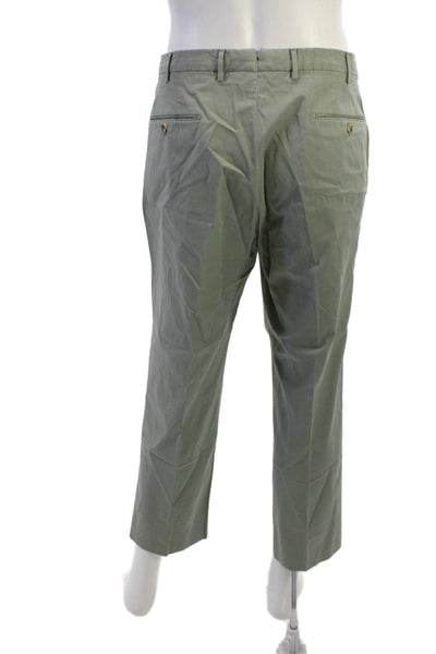 Incotex Men Gray Chinos Button Closure Cotton Blend Size 40