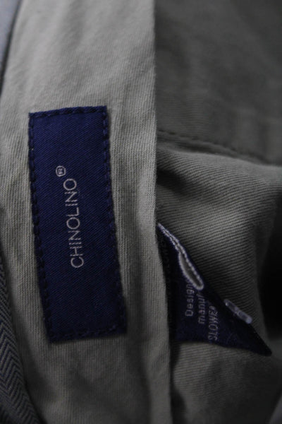 Incotex Men Gray Chinos Button Closure Cotton Blend Size 40