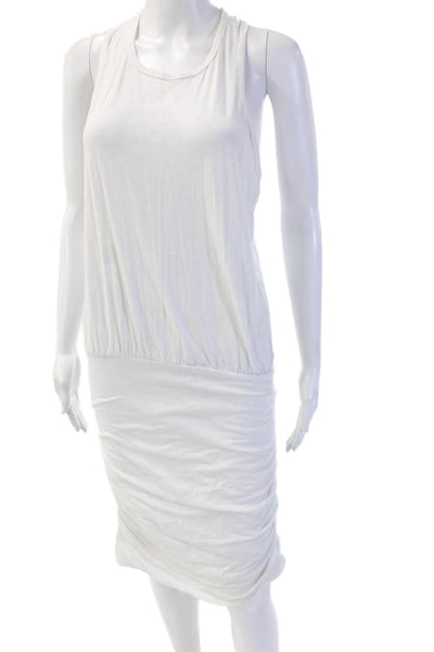 Sundry Women Tank Dress White Short Round Neck Cotton Spandex Beach Size 2