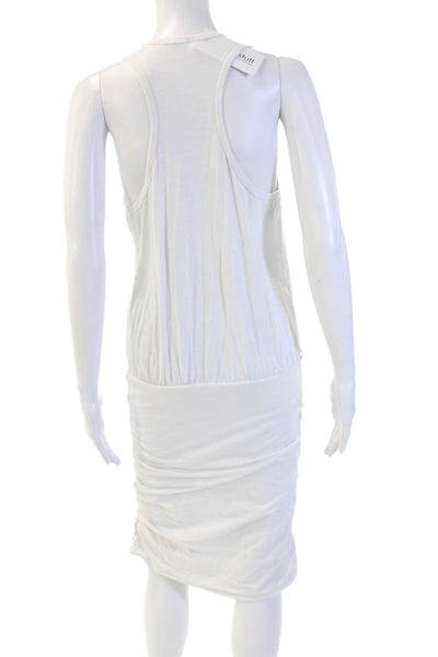 Sundry Women Tank Dress White Short Round Neck Cotton Spandex Beach Size 2