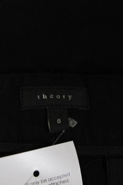 Theory Womens Ankle Dress Pants Black Cotton Stretch Size 6