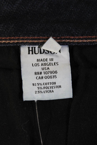 Hudson Women Skinny Low Rise Jeans Dark Blue Button Closure Size 28