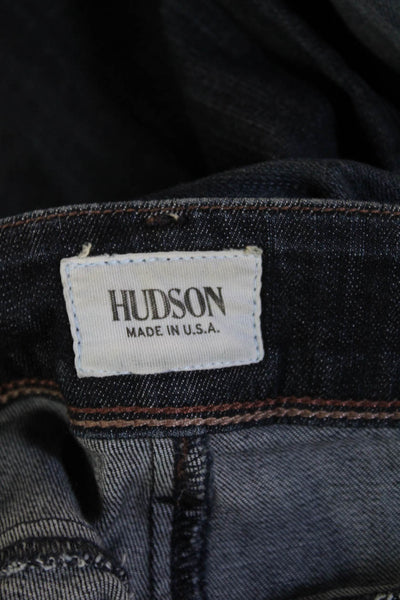 Hudson Women Skinny Low Rise Jeans Dark Blue Button Closure Size 28