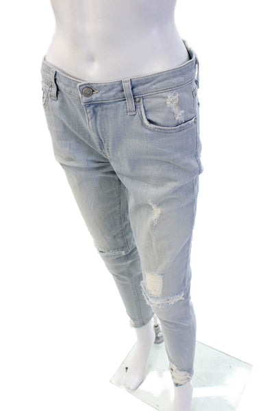 Lovers + Friends Women Skinny Jeans Light Blue Low Rise Button Size 28