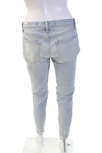 Lovers + Friends Women Skinny Jeans Light Blue Low Rise Button Size 28