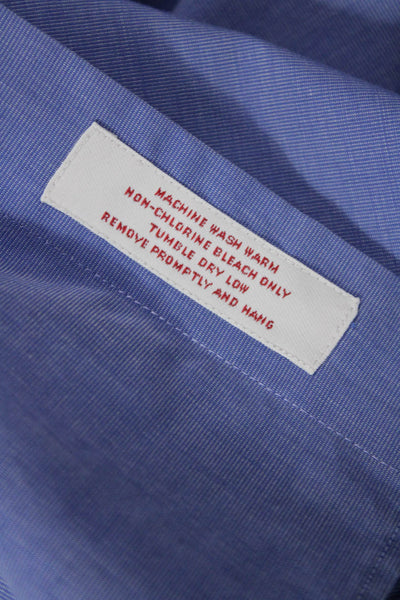Brooks Brothers Mens Blue Cotton Point Spread Collar Dress Shirt Size 15