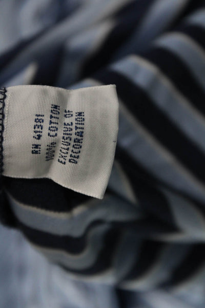 Polo Ralph Lauren Mens Dark Blue Striped Cotton Polo Short Sleeve Size 3X