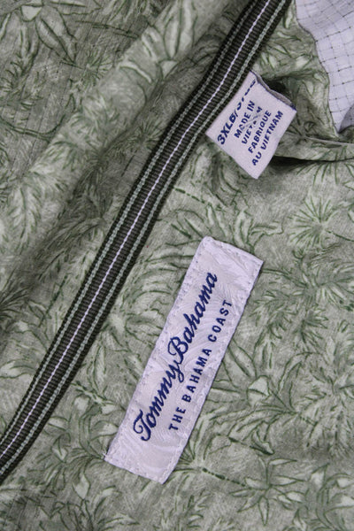 Tommy Bahama Men's Green Floral Button-Up Shirt Recycled Poly Size 3XL