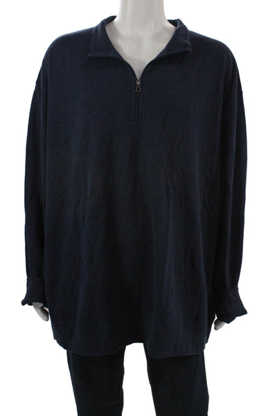 Polo Ralph Lauren Mens Henley Sweatshirt Dark Blue Mock Neck Long Sleeve Size 4X
