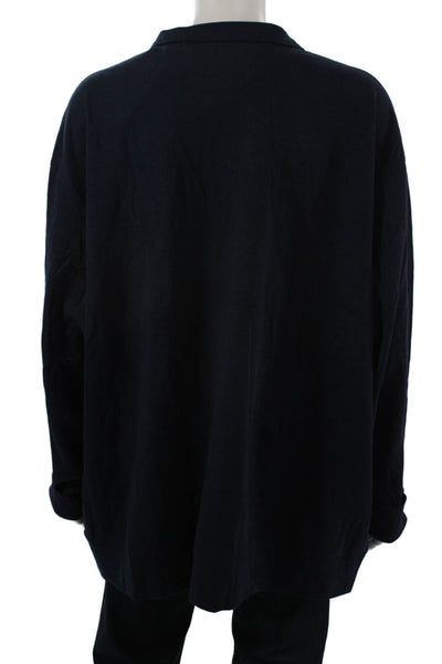 Polo Ralph Lauren Mens Henley Sweatshirt Dark Blue Mock Neck Long Sleeve Size 4X