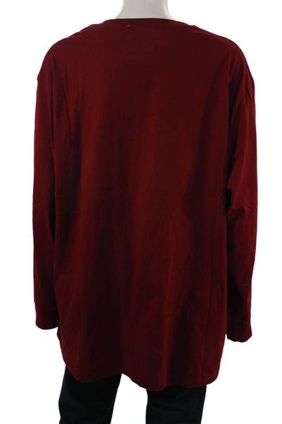 Polo Ralph Lauren Men Red Long Sleeve Crew Neck 100% Cotton T-Shirt Size 3X