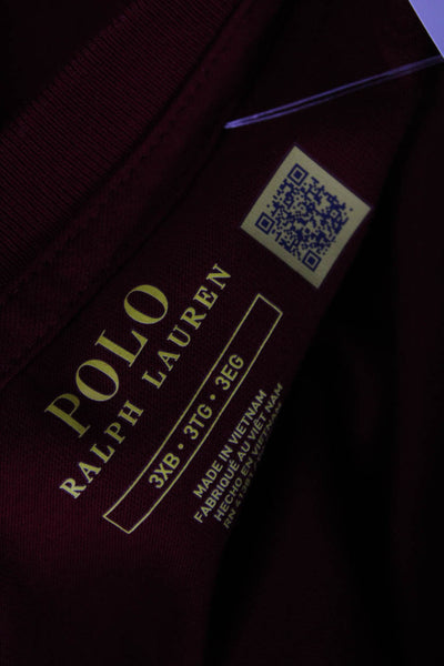 Polo Ralph Lauren Men Red Long Sleeve Crew Neck 100% Cotton T-Shirt Size 3X