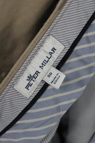 Peter Millar Mens Brown Cropped Chino Pants Big & Tall Size 50
