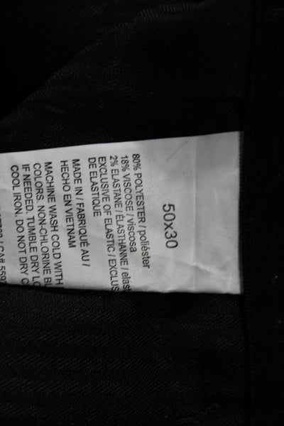 Perry Ellis Mens Dress Pants Black Big Tall Size 50