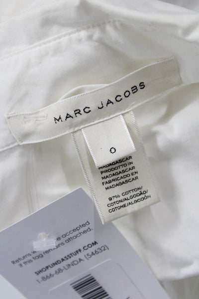 Marc Jacobs Womens White Shirt Dress Collared Button Long Sleeve Midi Size 0