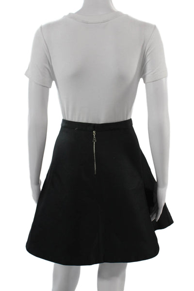 Louis Vuitton Women A-Line Mini Floral Black Skirt Size 40