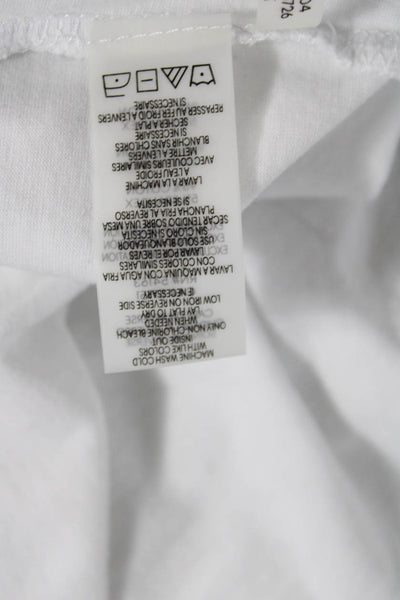 Karl Lagerfeld Women Basic White Round Neck Short Sleeve T-Shirt Size XS