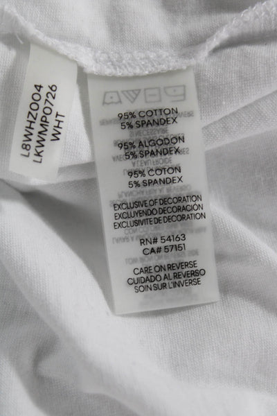 Karl Lagerfeld Women Basic White Round Neck Short Sleeve T-Shirt Size XS